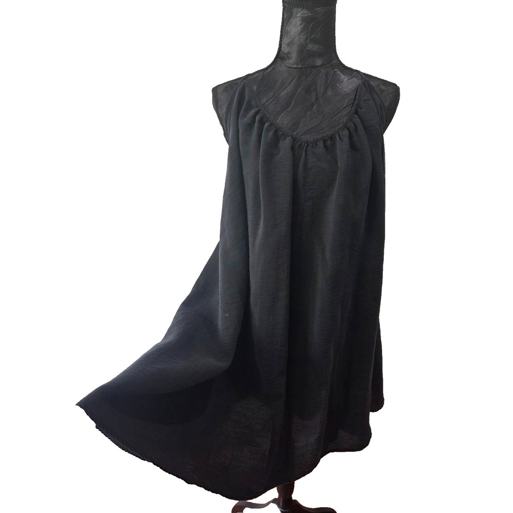 H&M Women's A Line Throw-On Short Black Summer Dress Scoop Back Sz XL